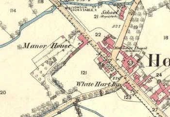 1st edition Ordnance Survey map showing the Manor House